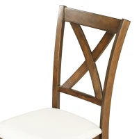 6-Piece Kitchen Dining Table Set, Wooden Rectangular Table with 4 Fabric Chairs and Bench, Durable Solid Wood Frame, Easy Assembly, 60''L x 36''W x 30''H, Natural Cherry(m-9)