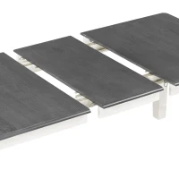 Retro Style 7-Piece Dining Table Set with Extendable Table, 6 Upholstered Chairs, Solid Wood Legs, and Distressed Finish, 54"-70"L x 36"W x 30"H, White+gray(m-10)