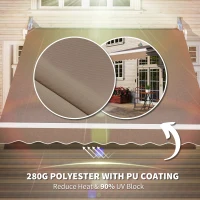 Outsunny 8'x7' Retractable Awning, Manual Patio Sun Shade, Weather-Resistant Outdoor Canopy, Khaki(m-4)
