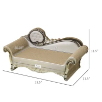 PawHut Cat Corrugated Paper Scratching Bed Pad Board Toy Pet Furniture with Catnip Brown(m-3)