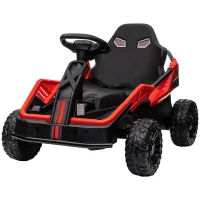 Qaba 24V Kids Electric Car Battery Powered Kids Ride on Car with Remote Control, Spring Suspension, Music, Red(m-1)