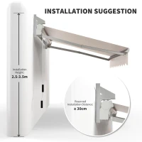 Outsunny 8'x7' Retractable Awning - UV & Sun Protection Patio Sun Shade, Manual Outdoor Canopy, Beige(m-6)