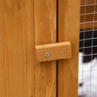 PawHut 55.5" Rabbit Hutch Outdoor, Large Chicken Coop Bunny Cage Indoor with Openable Roof, Slide-Out Tray, Ramp, for Rabbits and Small Animals, Orange(m-9)