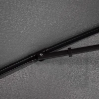 Outsunny 6.5x4ft Rectangle Patio Umbrella Aluminum Tilt Adjustable Garden Parasol Sun Shade Outdoor Canopy Grey(m-10)