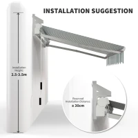 Outsunny 8' x 7' Retractable Awning, Manual Outdoor Patio Sun Shade, UV & Water-Resistant, Easy Installation, Green(m-6)