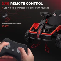 Qaba 24V Kids Electric Car Battery Powered Kids Ride on Car with Remote Control, Spring Suspension, Music, Red(m-5)