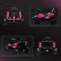 Qaba 24V Kids Electric Car Battery Powered Kids Ride on Car with Remote Control, Spring Suspension, Music, Pink(m-9)