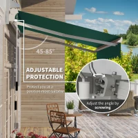 Outsunny 8'x7' Retractable Awning, Green - Sun Shade for Outdoor Patio, Easy Installation for Enhanced Comfort(m-3)