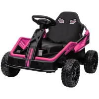 Qaba 24V Kids Electric Car Battery Powered Kids Ride on Car with Remote Control, Spring Suspension, Music, Pink(m-1)