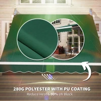 Outsunny 8'x7' Retractable Awning, Green - Sun Shade for Outdoor Patio, Easy Installation for Enhanced Comfort(m-4)
