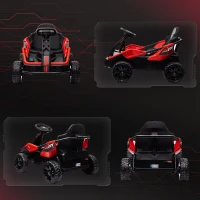 Qaba 24V Kids Electric Car Battery Powered Kids Ride on Car with Remote Control, Spring Suspension, Music, Red(m-9)