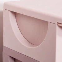 Qaba 3 Tier Kids Toy Organizer and Storage Bins with 3 Plastic Drawers, Pink(m-9)