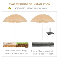 Outsunny 6FT Beach Umbrella Tilt Sunshade Height Adjustable Outdoor Market Patio Yard Crank Deck Sun Shade, Wheat(m-4)
