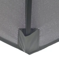 Outsunny 9FT 3 Tiers Patio Umbrella Outdoor Market Umbrella with Crank, Push Button Tilt for Deck, Backyard and Lawn, Dark Gray(m-9)