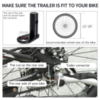 HOMCOM  Bike Cargo Trailer Bicycle Luggage Carrier Cart with Cover White Black(m-7)