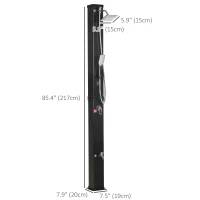 Outsunny 10.6Gal Outdoor Solar Shower w/ 360 Rainfall, Handheld Head, 60℃ Temperature Adjustment for Backyard Poolside Beach Spa(m-3)