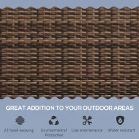 Outsunny Rattan Wicker Loveseat Garden Furniture Leisure Chair with Armrests Brown(m-5)