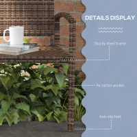 Outsunny Rattan Wicker Loveseat Garden Furniture Leisure Chair with Armrests Brown(m-6)