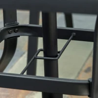 Outsunny 5 Piece Outdoor Square Garden Dining Set w/ Tempered Glass Dining Table 4 Cushioned Armchairs, Umbrella Hole, Grey(m-9)