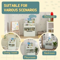 HOMCOM Kids Bookcase with Storage Drawer for Books, Reading Nook, for Classroom, Bedroom, Playroom, Green(m-7)