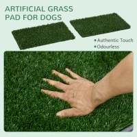 PawHut Dog Grass Pad with Tray, 26"x16" Dual Pack, Perfect for Dogs Potty Training, Easy-to-Clean Artificial Grass for Pets(m-3)