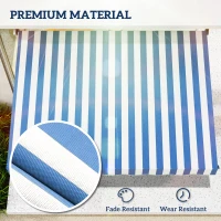 Outsunny 6.6'x5' Manual Retractable Patio Awning Window Door Sun Shade Deck Canopy Shelter Water Resistant UV Protector Blue(m-5)
