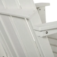 Outsunny Folding Adirondack Chair, HDPE Fire Pit Chair, Weather Resistant Outdoor Chair for Patio, Garden, Backyard, Lawn, White(m-9)