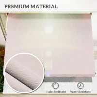 Outsunny 6.6'x5' Manual Retractable Patio Awning Window Door Sun Shade Deck Canopy Shelter Water Resistant UV Protector Beige(m-5)