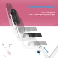 Soozier Foldable Indoor Stationary Bike with 8 Levels of Magnetic Resistance, Exercise Bike for Cardio Workout, Pink(m-5)