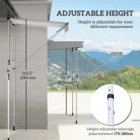 Outsunny 6.6'x5' Manual Retractable Patio Awning Window Door Sun Shade Deck Canopy Shelter Water Resistant UV Protector White(m-4)