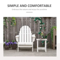 Outsunny Folding Adirondack Chair, HDPE Fire Pit Chair, Weather Resistant Outdoor Chair for Patio, Garden, Backyard, Lawn, White(m-4)