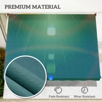 Outsunny 6.6'x5' Manual Retractable Patio Awning Window Door Sun Shade Deck Canopy Shelter Water Resistant UV Protector Green(m-5)