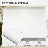 Outsunny 6.6'x5' Manual Retractable Patio Awning Window Door Sun Shade Deck Canopy Shelter Water Resistant UV Protector White(m-5)