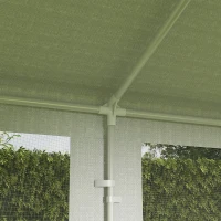 Outsunny 10' x 28' Outdoor Canopy, Party Tent, Garden Sun Shade with 8 Mosquito Mesh Netting and Zipper Door, White(m-7)