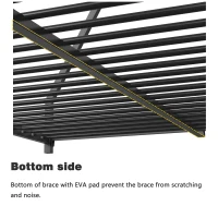 Full Over Full Metal Bunk Bed Frame with Guardrails, Easy Assembly, Noise-Free Design, and Exchangeable Ladder, 76.69" L x 55.91" W x 54.09" H, Black(m-7)