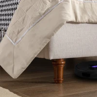 Harper King Size Tall Upholstered Bed Frame with 54" High Headboard, No Box Spring Needed, Easy Assembly, Elegant Simplicity, Ivory(m-7)