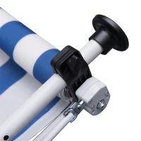 Outsunny 10x5ft Manual Retractable Awning, Patio Sun Shade Canopy Shelter with 5.6-9.2ft Support Pole, Water Resistant UV Protector, for Window, Door, Porch, Deck, Blue(m-10)