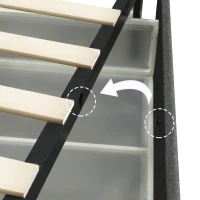 Full Size Upholstered Platform Bed Frame with 4 Storage Drawers, Adjustable Headboard, Wooden Slat Support, No Box Spring Required, 79.3″ L x 57.5″ W x 39.0″ H, Gray(m-8)