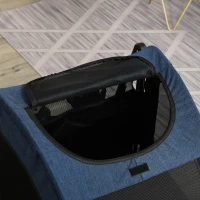 PawHut Dog Stroller for Medium and Large Dogs, 4 Wheels Folding Pet Cat Stroller With Universal Wheels, Storage Basket, safety leash, Blue(m-8)