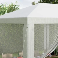Outsunny 10' x 20' Party Tent Outdoor Canopy Garden Sun Shade with 8 Mosquito Mesh Netting and Zipper Door, White(m-9)