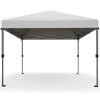 Outsunny 10x10FT Pop Up Canopy with 1-Button Push, Wheeled Bag, Stakes, Ropes, Sandbags, Height Adjustable Instant Sun Shelter(m-2)
