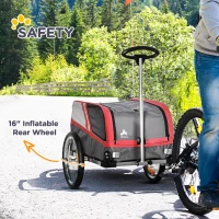 Aosom Dog Bike Trailer 2-in-1 Travel Dog Stroller, Bike Cargo Trailer, Small Pet Bicycle Cart Carrier with Universal Coupler, Safety Leash, and Easy Fold Design, Red(m-8)