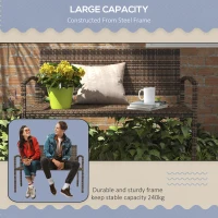 Outsunny Rattan Wicker Loveseat Garden Furniture Leisure Chair with Armrests Brown(m-7)