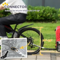 Aosom 2-in-1 Pet Bike Trailer for Small Dogs with Safety Leash, Road-Visibility Bicycle Stroller, Weather-Strong Bike Wagon Trailer Sidecar Attachment, Bicycle Wagon, Red(m-7)