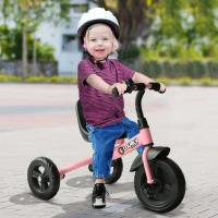 Qaba 3-Wheel Recreation Ride-On Toddler Bike with Bell for Children Indoor / Outdoor, Pink(m-2)