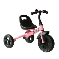 Qaba 3-Wheel Recreation Ride-On Toddler Bike with Bell for Children Indoor / Outdoor, Pink(m-1)