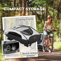 Aosom Bike Trailer for Kids 3 In1 Foldable Child Jogger Stroller Baby Stroller Transport Carrier with Shock Absorber System Rubber Tires Adjustable Handlebar Kid Bicycle Trailer White and Grey(m-6)
