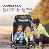 Aosom Bike Trailer for Kids 3 In1 Foldable Child Jogger Stroller Baby Stroller Transport Carrier with Shock Absorber System Rubber Tires Adjustable Handlebar Kid Bicycle Trailer White and Grey(m-5)
