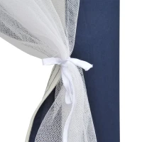 Outsunny 13' x 11' Hexagon Outdoor Party Tent Sun Shelter Canopy with Protective Mesh Screen Walls, Blue(m-7)