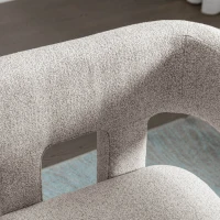 Contemporary Fabric Upholstered Accent Chair with Solid Wood Frame, Linen Upholstery, and 330 lbs Weight Capacity, 24.8" x 20.9" x 30.1", Gray(m-7)